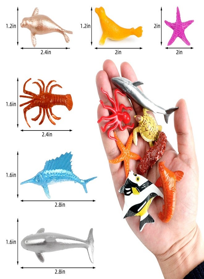 FXMHEHBB 46 Pack Mini Ocean Sea Animals Toys, Assorted Vinyl Plastic Ocean Animal Figures Sea Creatures Toys for Kids Party Favors Educational Toy - Image 2